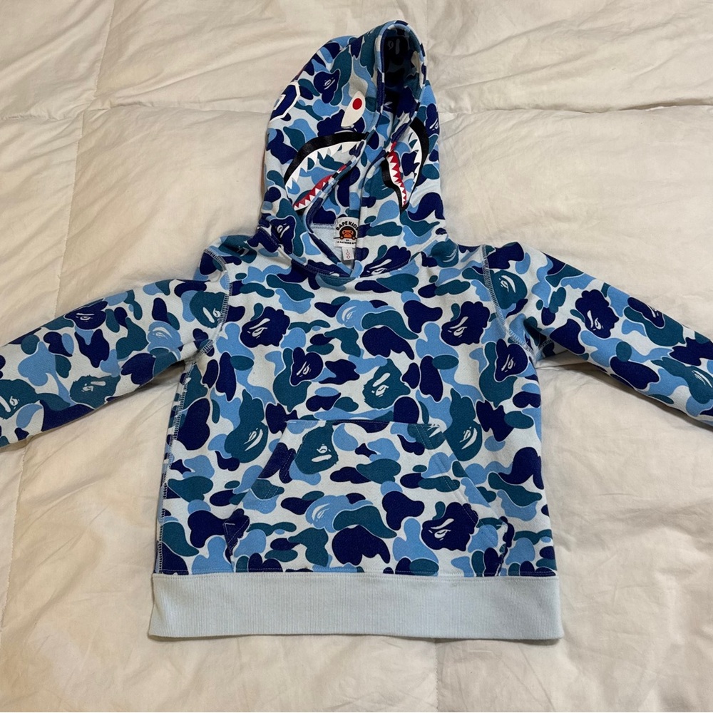 Bape Blue Camouflage Kids Hoodie